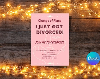 Funny Divorce Party Invitation: Empowerment Announcement (Digital Download)