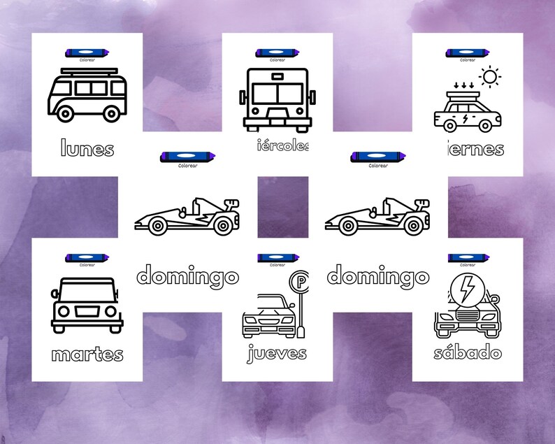 Dias de la Semana imprimible para ninos Days of the Week Printable ...