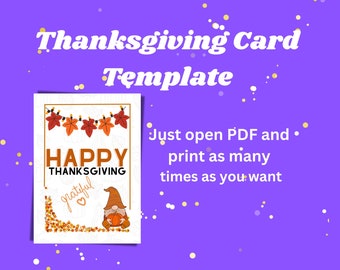 Happy Thanksgiving Card Be Grateful Be Thankful Be Blessed Printable PDF Card to Share with Friends and Family Pass the Blessing