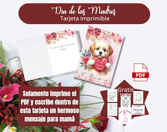 Feliz Dia de las Madres Card: Printable Spanish Gift (Digital Download)