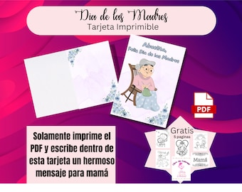 Abuelita Feliz Dia de las Madres Printable Card (PDF)