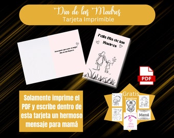 Feliz Dia de las Madres Printable Card: Spanish Gift Card (Digital Download)
