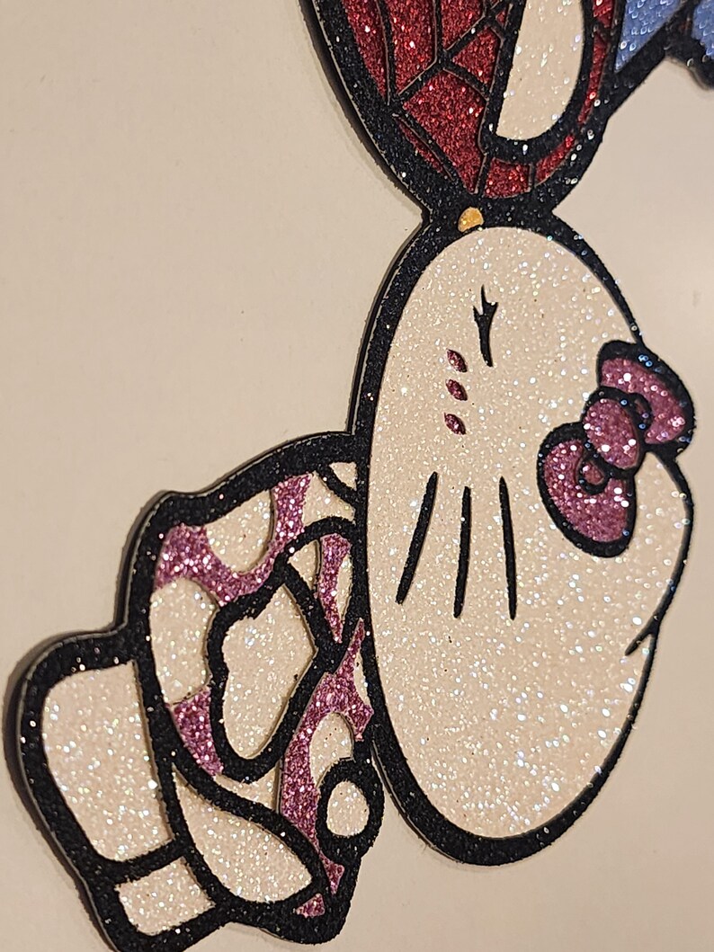 Hello Kitty & Spidey Glitter Cardstock Cutouts - Etsy