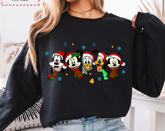Disney Christmas Sweatshirt, Mickey and Friends Holiday Crewneck