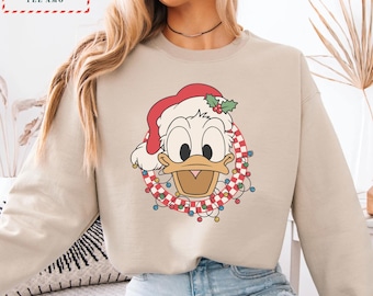 Donald Duck Christmas Crewneck Sweatshirt, Disney Holiday Outfit