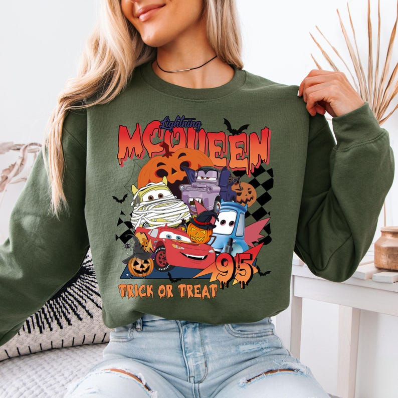Lightning McQueen Halloween Hoodie, Disney Cars Trick or Treat Pullover image 6