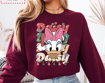 Daisy Duck Christmas Sweatshirt, Retro Disney Holiday Crewneck