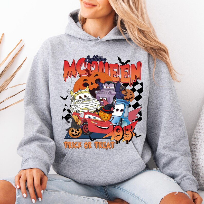 Lightning McQueen Halloween Hoodie, Disney Cars Trick or Treat Pullover image 3