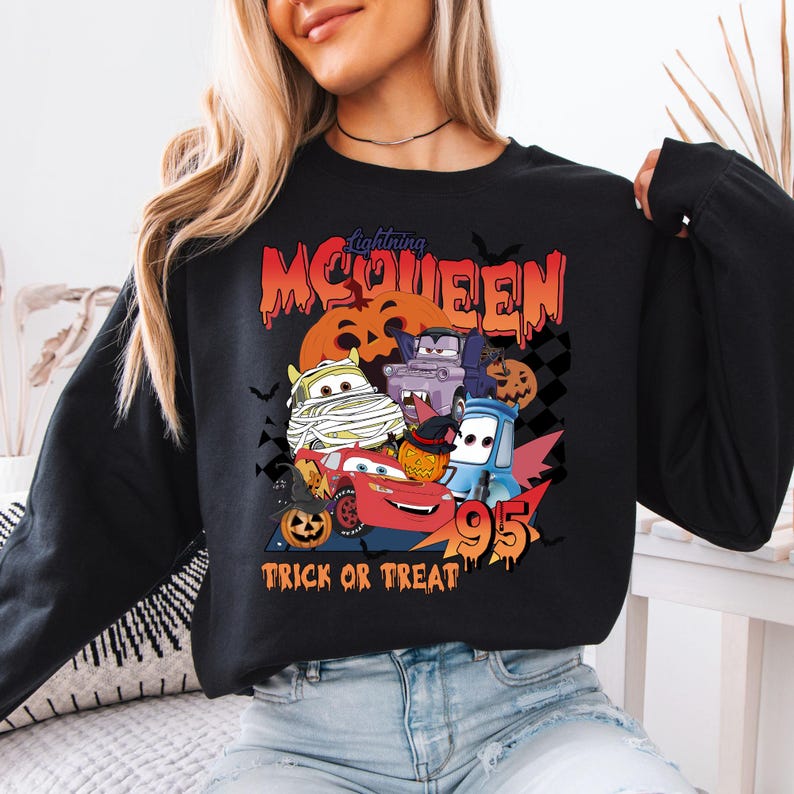 Lightning McQueen Halloween Hoodie, Disney Cars Trick or Treat Pullover image 4