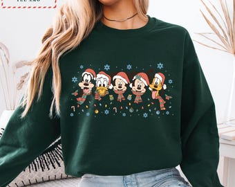 Disney Christmas Hoodie, Mickey and Friends Santa Sweatshirt