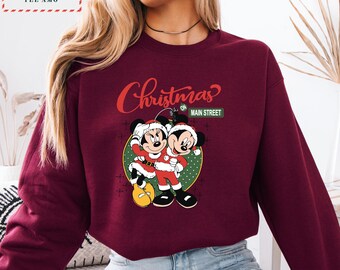 Disney Christmas Hoodie, Mickey and Minnie Santa Sweatshirt