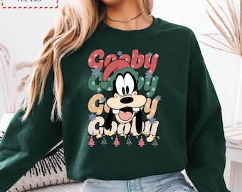 Retro Goofy Christmas Sweatshirt, Funny Disney Holiday Crewneck