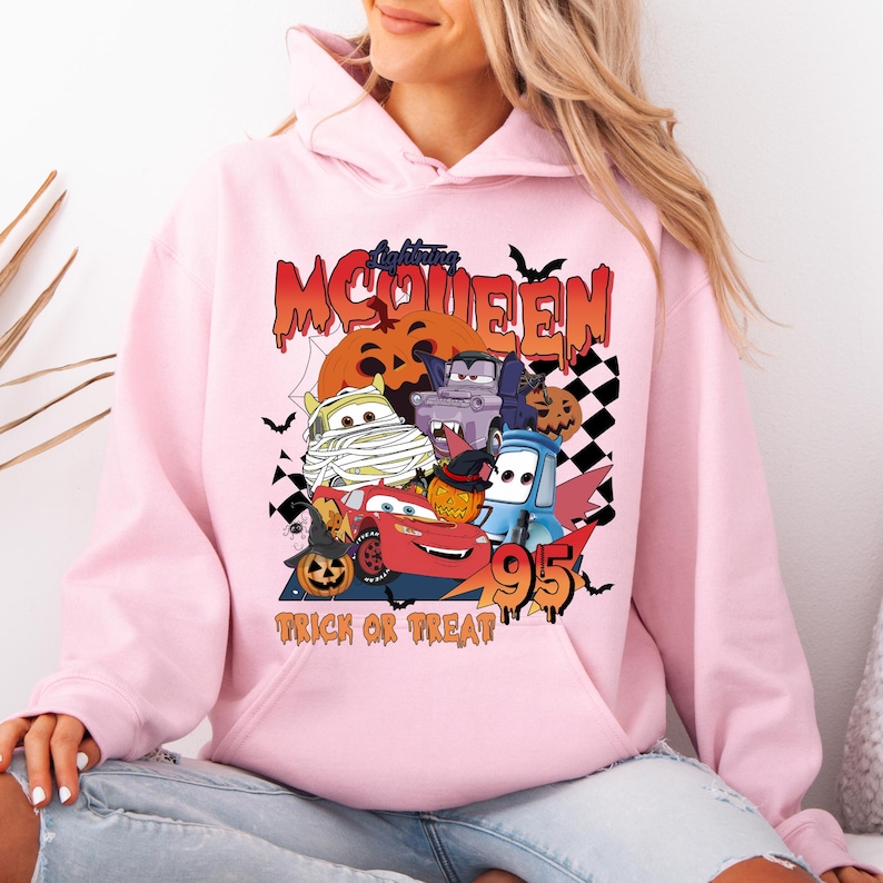 Lightning McQueen Halloween Hoodie, Disney Cars Trick or Treat Pullover image 7