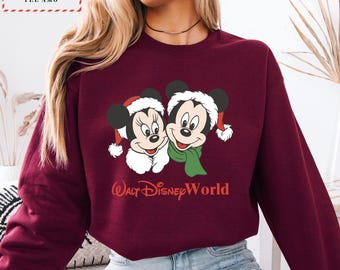 Disney Christmas Hoodie, Mickey and Minnie Santa Sweatshirt