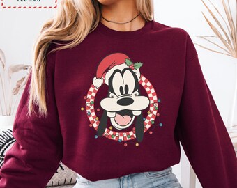 Goofy Christmas Sweatshirt, Funny Disney Holiday Crewneck