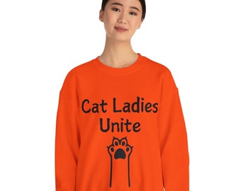 Cat Lady Sweatshirt Süß & gemütlich Feline Liebhaber Geschenk Frauen Katze Mama Pullover Lustiger Katzenpullover für Katzenliebhaber Plus Size Shirt