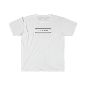 French Model in Box White Shirt, Funny Tee, Soft Unisex T-Shirt, France, Gift for Him, Gift for Her