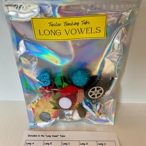 Long Vowel Mini Objects! - 6 objects per vowel, list of objects, most objects bigger than 1 inch (see ruler pics) -Speech Therapy!