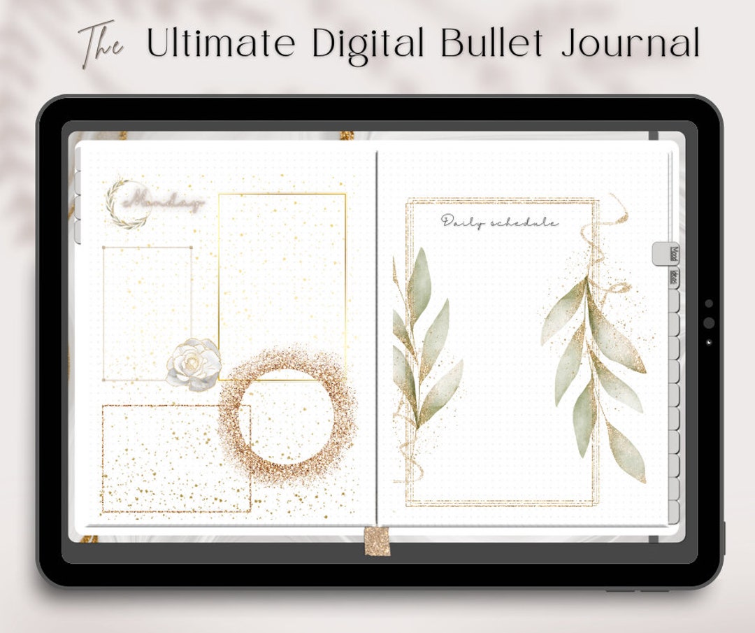 Digital Realistic Bullet Journal Hyperlinked Bullet Journal Etsy