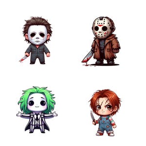 Horror movie characters svg, Halloween Laser file, Halloween svg bundle, Horror Movie Clipart - Horror Movie svg - Slasher Movie svg - Chibi