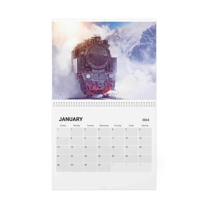 Train Calendar 2024 Choochoo Railroad Tracks Trains Etsy