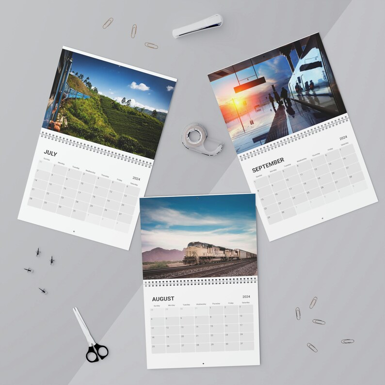 Train Calendar 2024 Choochoo Railroad Tracks Trains Etsy