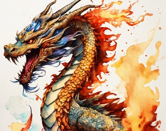 AI generated fire dragon's unique 4 picture |  high quality jpg, png download.