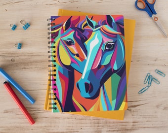 Horse Colorful Spiral Notebook: Artistic and Whimsical Horse Design for Creative Minds Spiral Notebook - Ruled Line