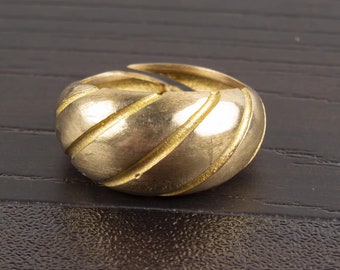 Sterling Silver PlatedDome Ring, Chunky Statement Jewelry