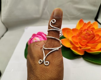 Sterling verzilverde vergulde artritis spalkring, knokkelsteun, EDS, triggervinger