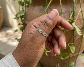 Versilbertes Spinnerband, Meditation Fidget Ring