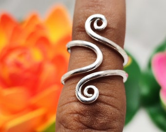 Arthritis finger splint adjustable solid sterling silver 925 or yellow bronze, comfortable handmade textured ring