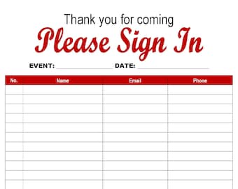Real Estate Open House Sign-In Sheet: Red Elegant Edition (PDF)
