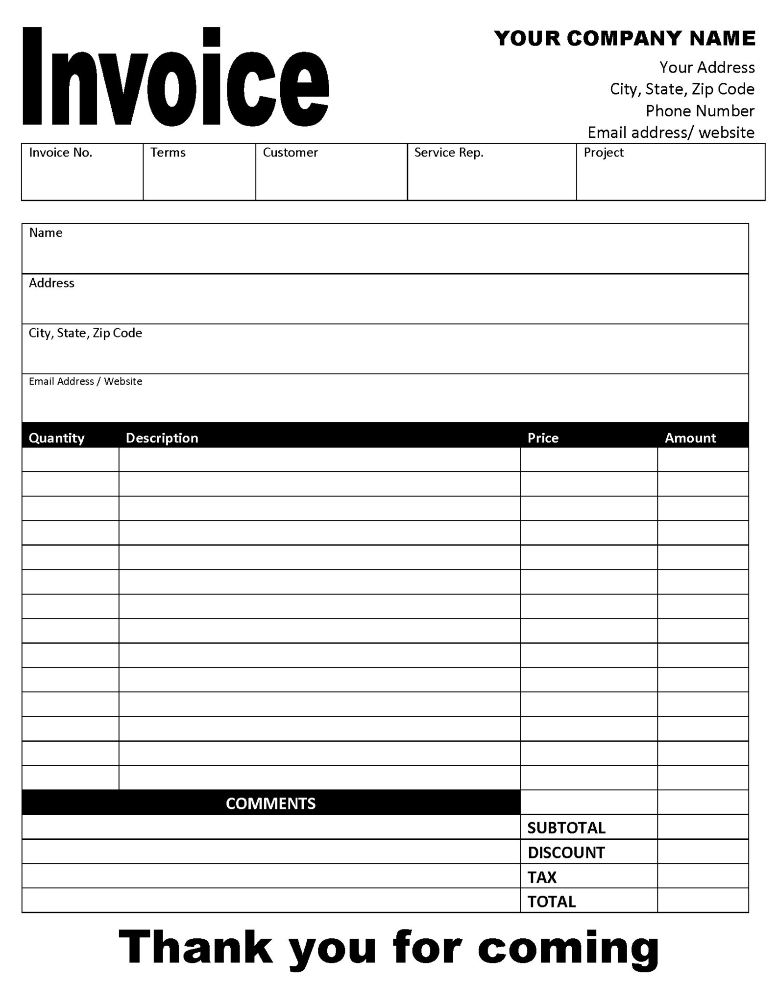ESTIMATE-INVOICE Proposal Style Template | Printable Form | 2nd - Etsy