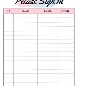 Open House Sign-In Sheet | Real Estate Marketing | Instant Download | PDF | Sign In Sheet | Real Estate Agent | Sorority Style Edition 3