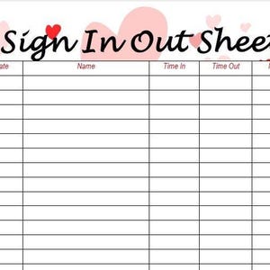 Sign In and Out Sheet Printable Form, Digital File, Instant Download, Editable, Fine Sorority-Stylish Edition