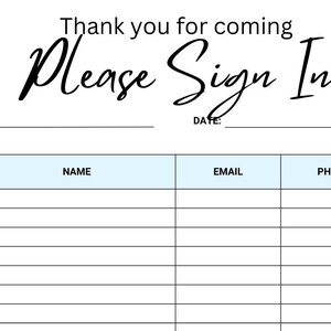 Open House Sign-In Sheet | Real Estate Marketing | Instant Download | PDF | Sign In Sheet | Real Estate Agent | Elegant Style Edition 2