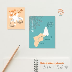 Set of 2 Halloween Cuties Art Prints • Ghost Print • Halloween Gift • Halloween Wall Art • Nursery Bundle • Kids Room • Digital Wall Art