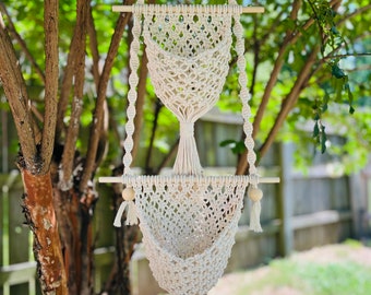 Tiered Macrame Hanging Basket: Boho Home Decor