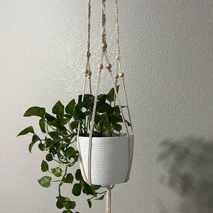 Beaded Plant Hanger, Macrame Plant Hanger, Plant Hanger
