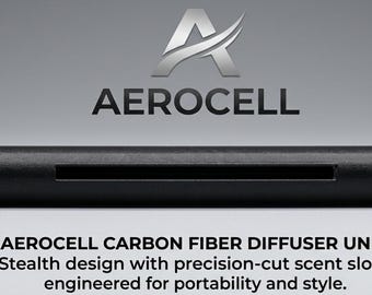 AeroCell Carbon Fiber Portable Diffuser - Stealth EDC Scent System - Minimalist Desk, Car, and Travel Accessory. Includes 2 AeroCores