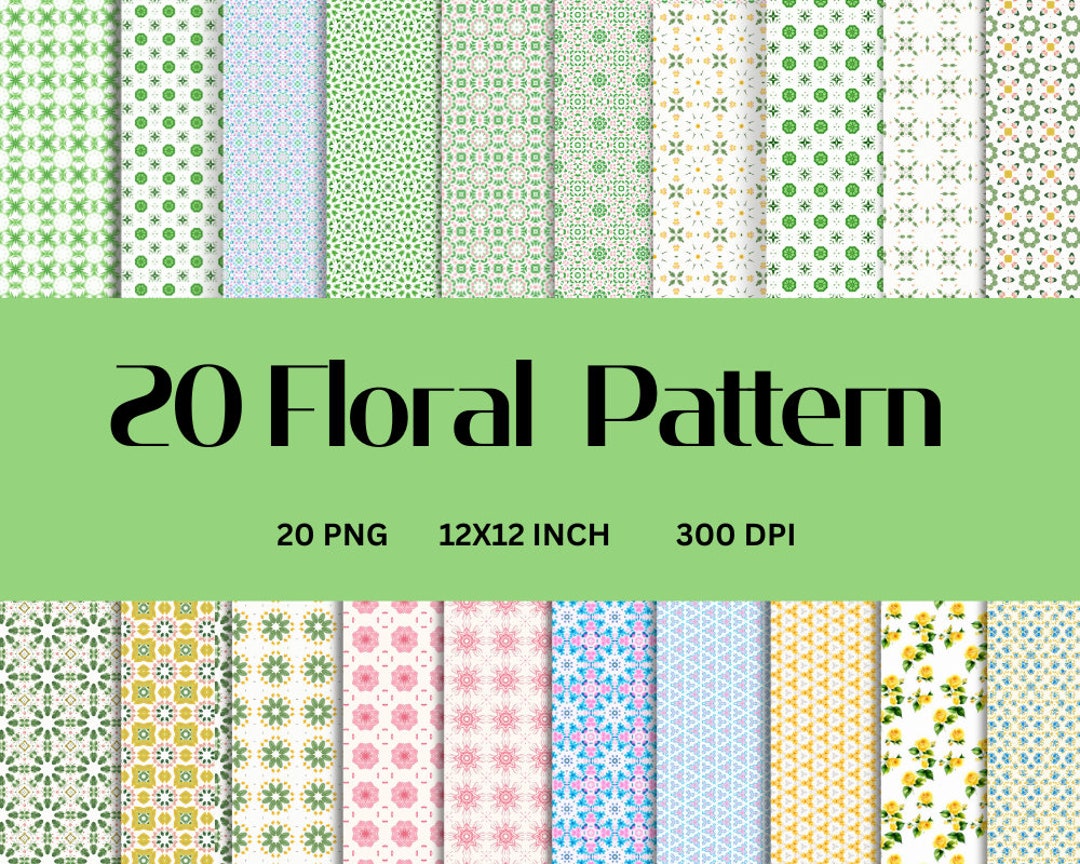 Flowers Digital Paper Flowers Seamless Pattern Floral - Etsy