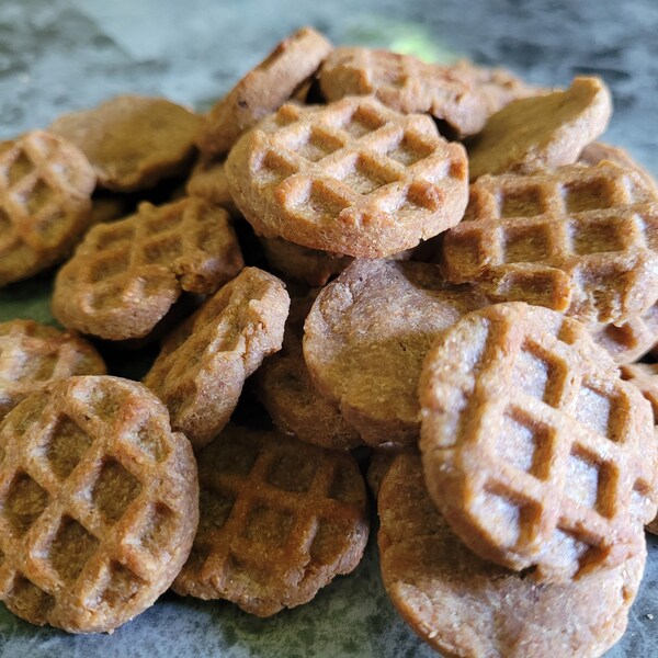 Waggin' Waffles, Dog Treats, Homemade, Organic, Natural, Training Treats, Pumpkin, Peanut Butter