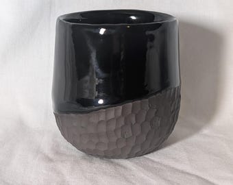 Black Ceramic Cup | Handmade Mug | Minimalist Coffee Cup | Artisan Pottery | Modern Drinkware | Unique Tea Cup | Wine Tumbler