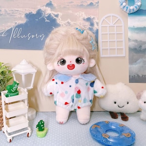 20CM Plush Doll with Skeleton, Kawaii Plush Doll, Sweet Cotton Doll, DIY Cotton Doll, Gift for Doll Lovers, Clothes Not Included