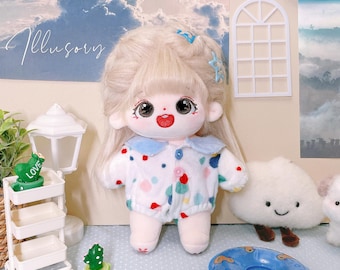 20CM Plush Doll with Skeleton, Kawaii Plush Doll, Sweet Cotton Doll, DIY Cotton Doll, Gift for Doll Lovers, Clothes Not Included