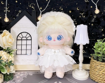 20CM Plush Doll with Skeleton, Kawaii Plush Doll, Sweet Cotton Doll, DIY Cotton Doll, Gift for Doll Lovers, Clothes Not Included