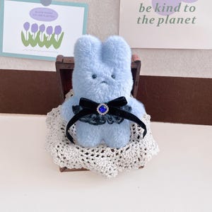 Handmade Cute Plush Animal, Kawaii Rabbit Plush Toy, Kawaii Plushies, Cute Plushie Gift, Blue Bunny, Soft Stuffed Animals