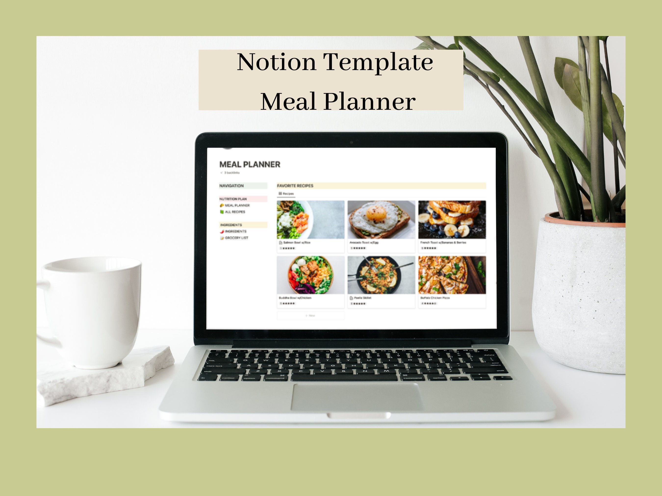 Notion Template Meal Planner Notion Meal Plan Notion - Etsy