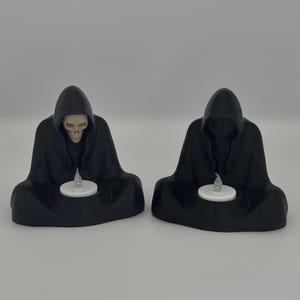 Spooky 3D Printed Hooded Skeleton with LED Tea Light Included